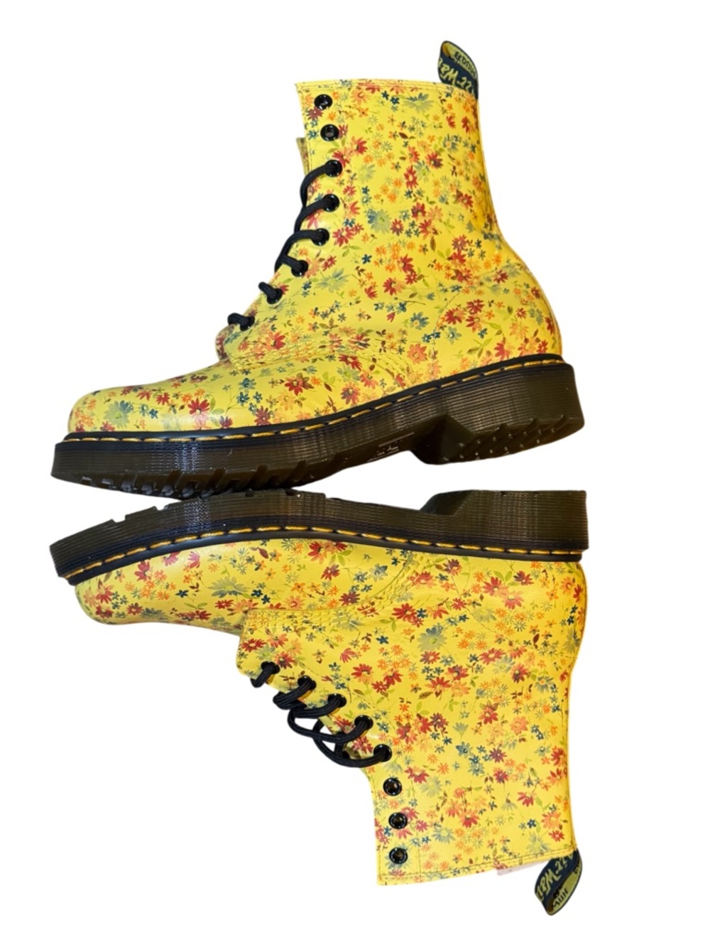 Dr. Martens RARE NIB 1460 Sun Yellow Little Flowers Floral Boots Women's size 9 - Picture 10 of 16